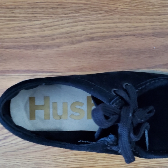 Hush Puppies Bridget Sneaker black suede platform shoes size 6W - Picture 9 of 9